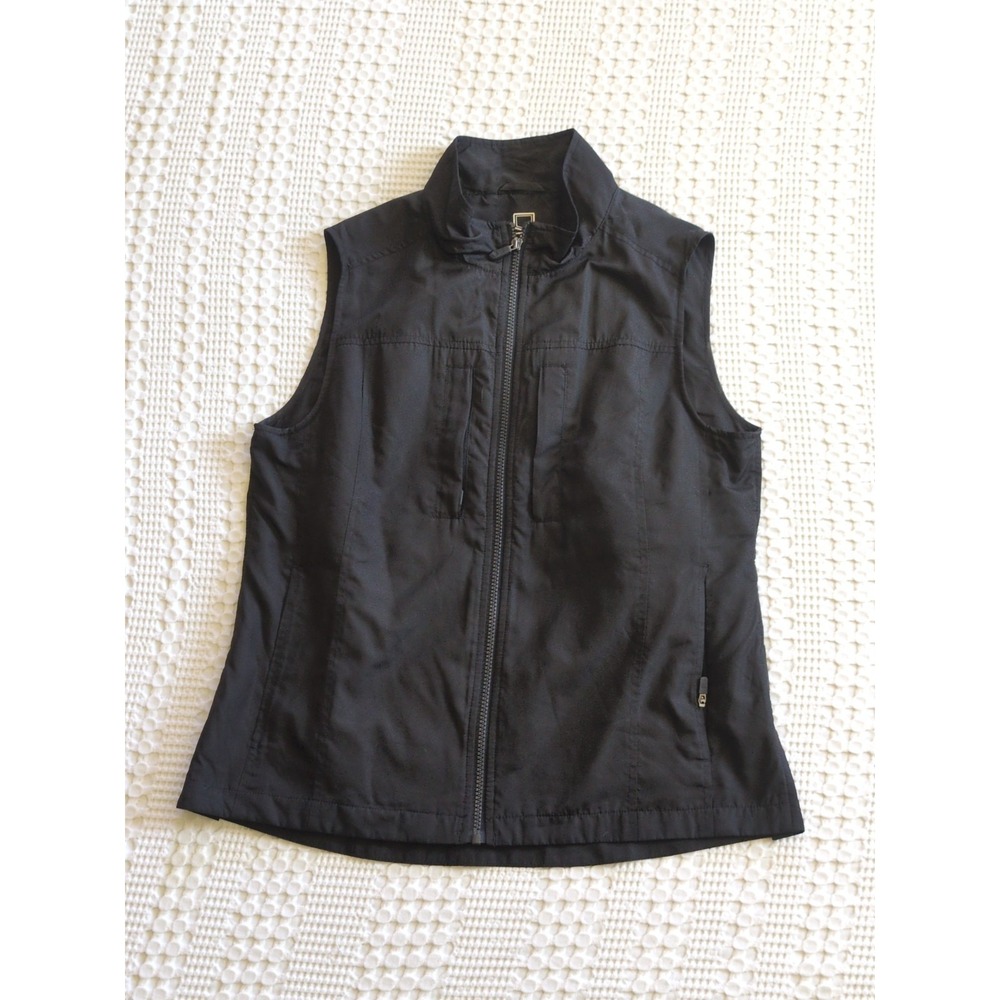 Scottevest Featherweight Vest Full Zip Black Mock Neck Women's Utility Sz Medium